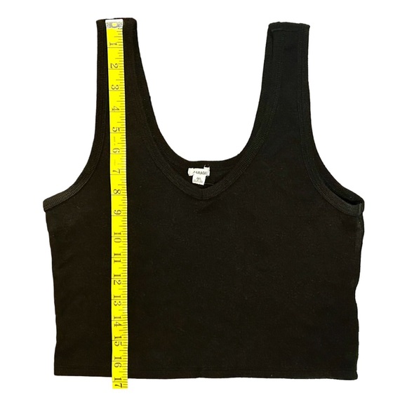 BLACK SLEEVELESS MIDI-TOP, SIZE -LG, FROM GARAGE, Worn 1x! - Picture 3 of 7